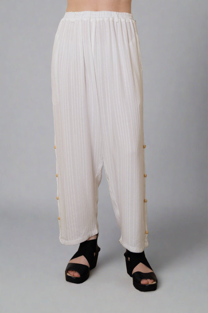 Boucle Crop Pant - White - Dairi - The Wardrobe