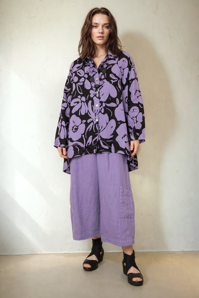 Mirren Linen Shirt - Malva Print - Bryn Walker - The Wardrobe