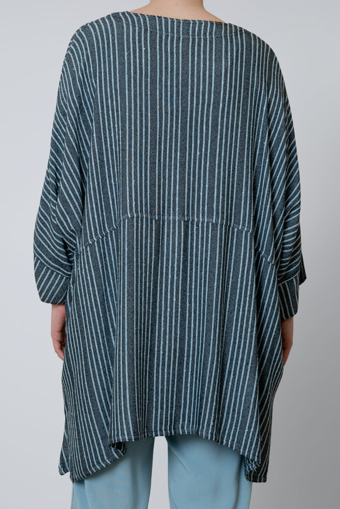 Oversize Top - Aqua Shadow Stripe - Dairi - The Wardrobe