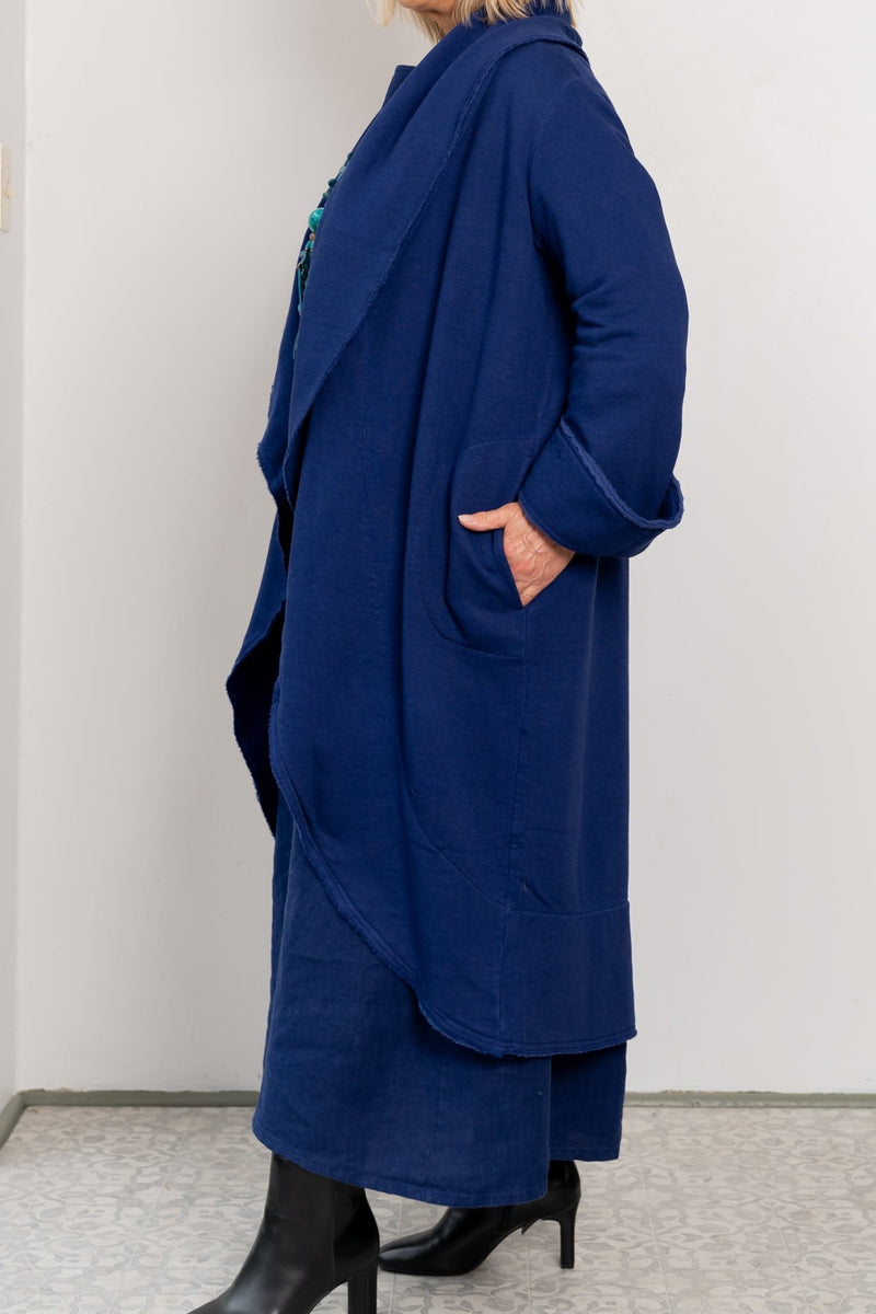 Navy blue hot sale wrap coat