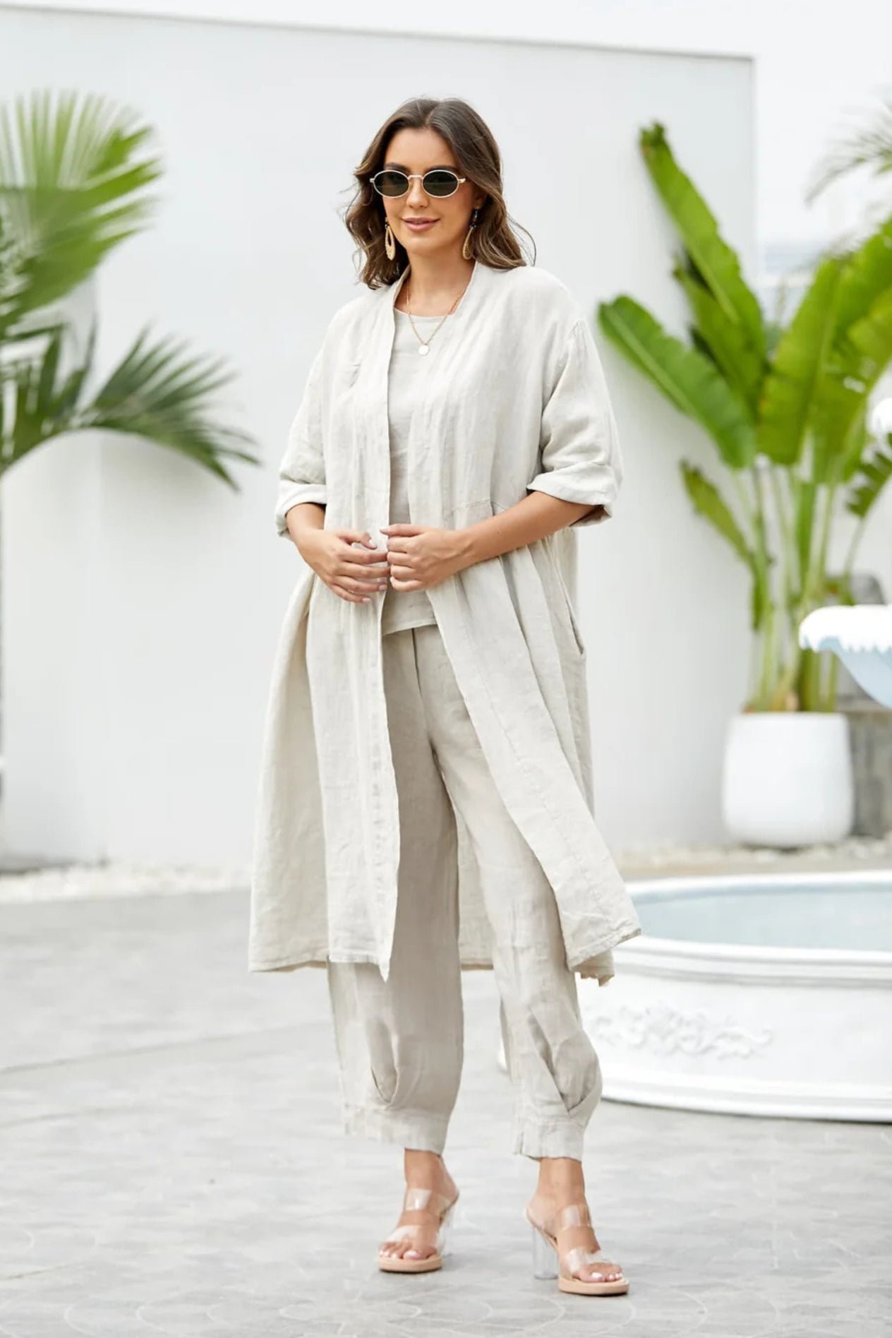 Tessa Linen Cardigan - Orange Fashion - The Wardrobe