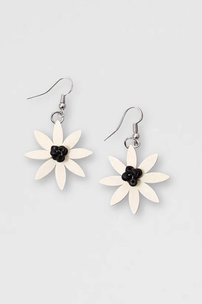 Amaya Flower Earrings - White - Sylca - The Wardrobe