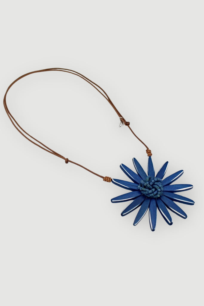 Amaya Flower Necklace - Blue - Sylca - The Wardrobe