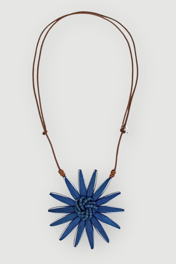 Amaya Flower Necklace - Blue - Sylca - The Wardrobe