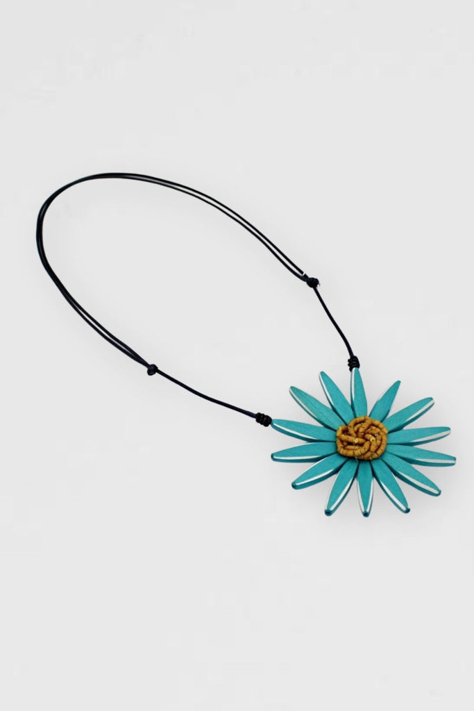 Amaya Flower Necklace - Teal - Sylca - The Wardrobe