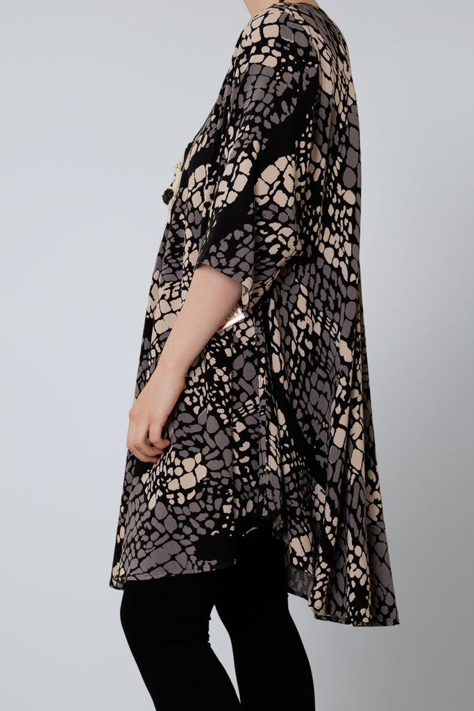 Bias Cut Tunic - Sand Print - Dairi - The Wardrobe