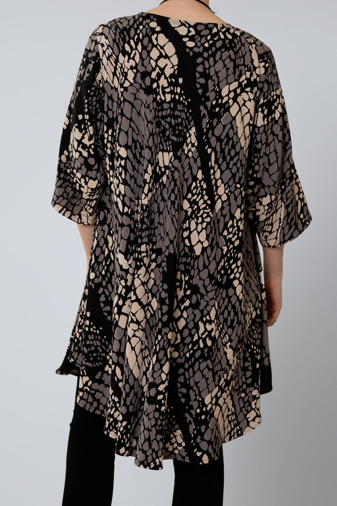 Bias Cut Tunic - Sand Print - Dairi - The Wardrobe