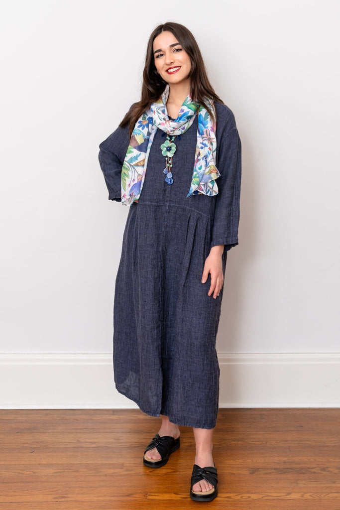 Blue Nova Linen Dress - Grizas - The Wardrobe