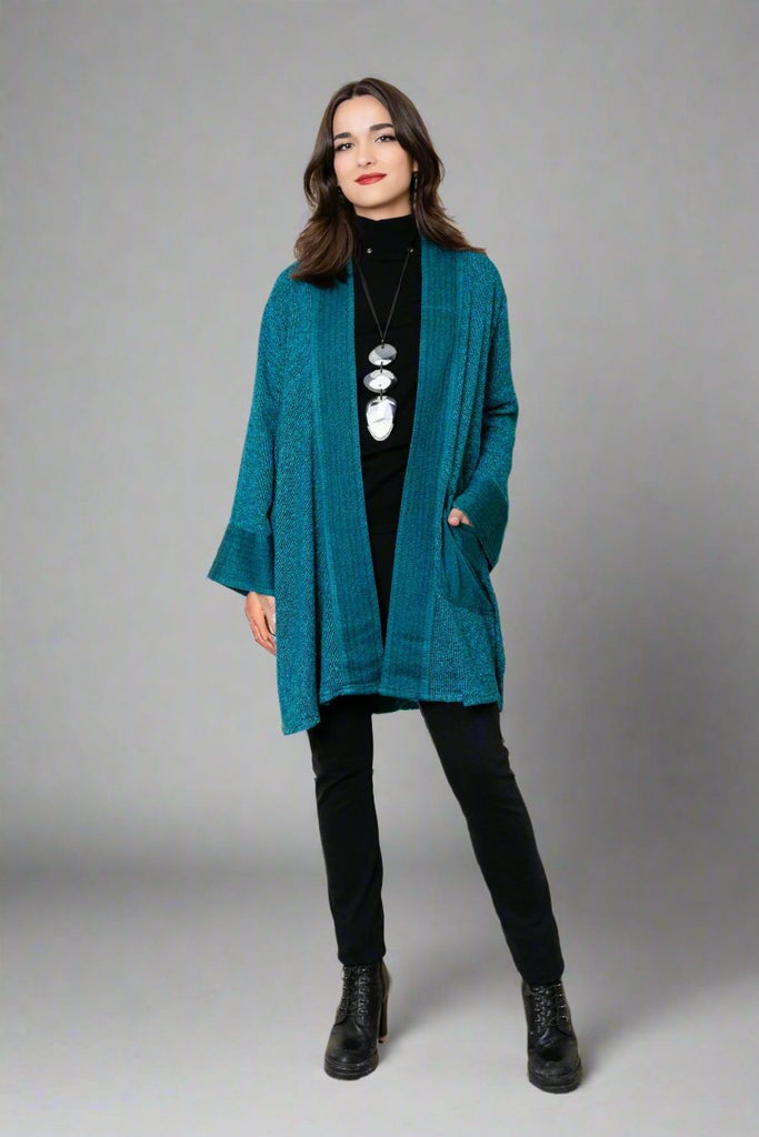 Bouclé Cardigan - Turquoise - Dairi - The Wardrobe