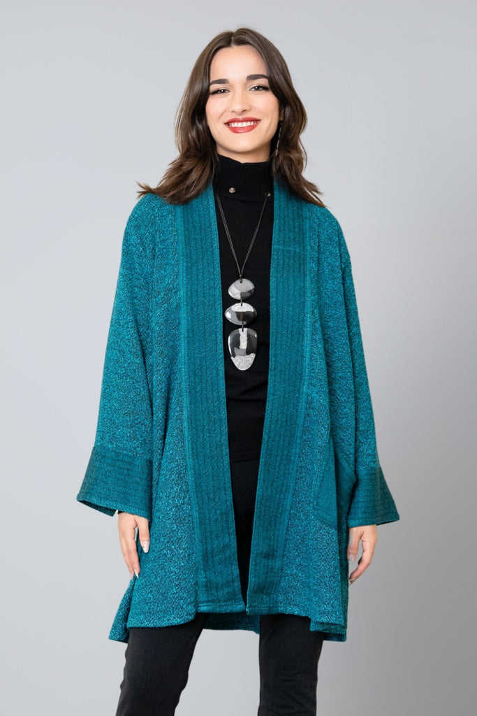 Bouclé Cardigan - Turquoise - Dairi - The Wardrobe