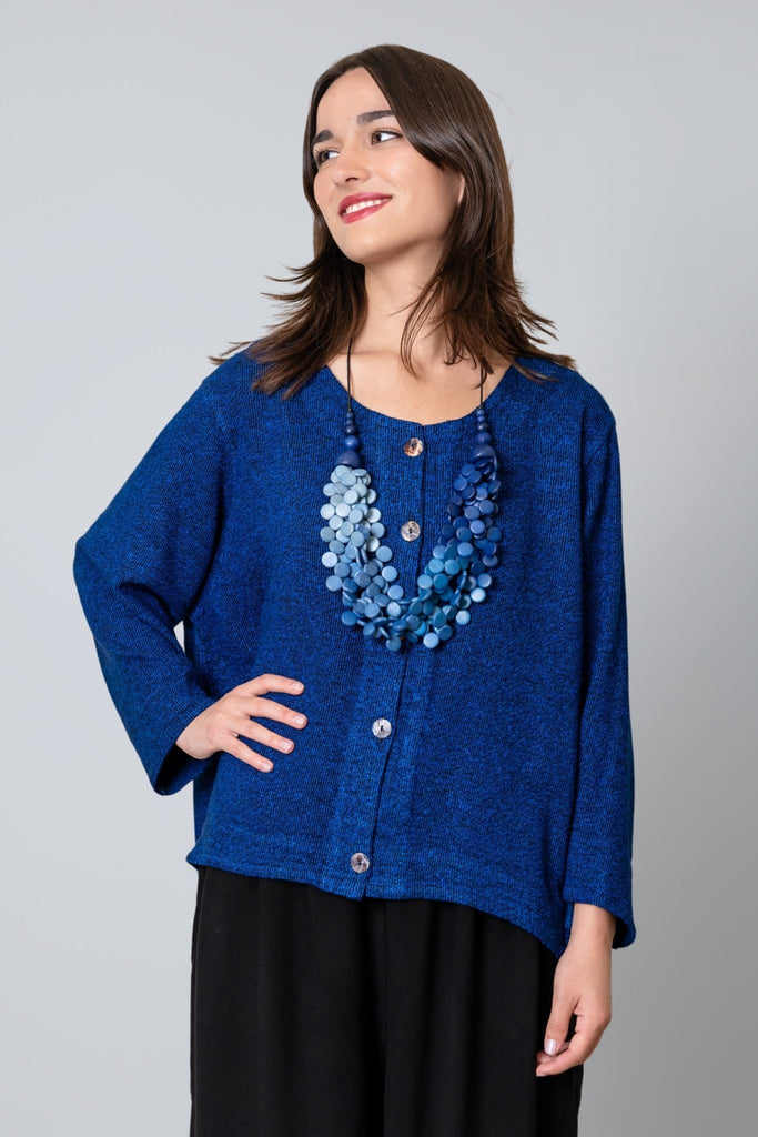 Bouclé Short Jacket - Electric Blue - Dairi - The Wardrobe