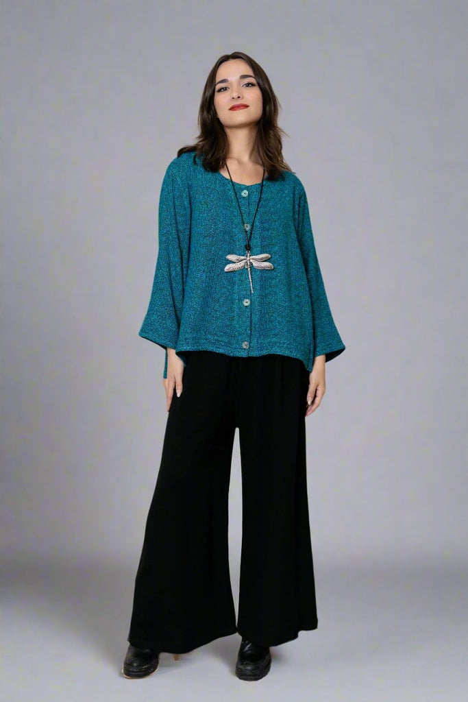 Bouclé Short Jacket - Turquoise - Dairi - The Wardrobe