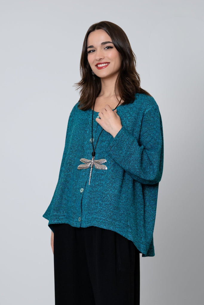 Bouclé Short Jacket - Turquoise - Dairi - The Wardrobe