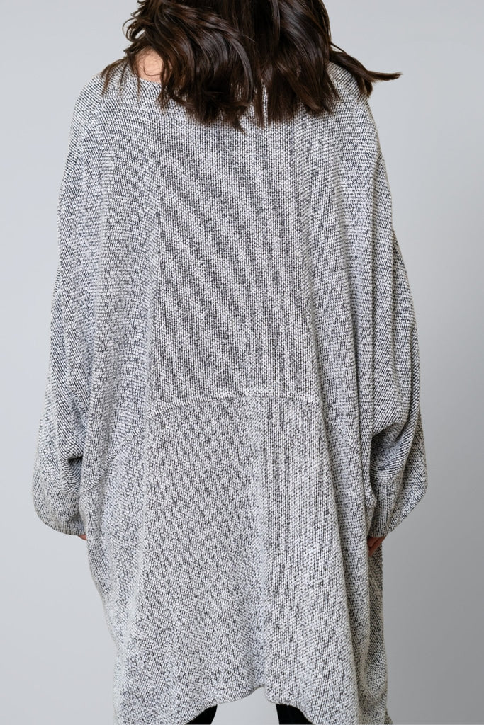 Bouclé V - Neck Tunic - Grey - Dairi - The Wardrobe