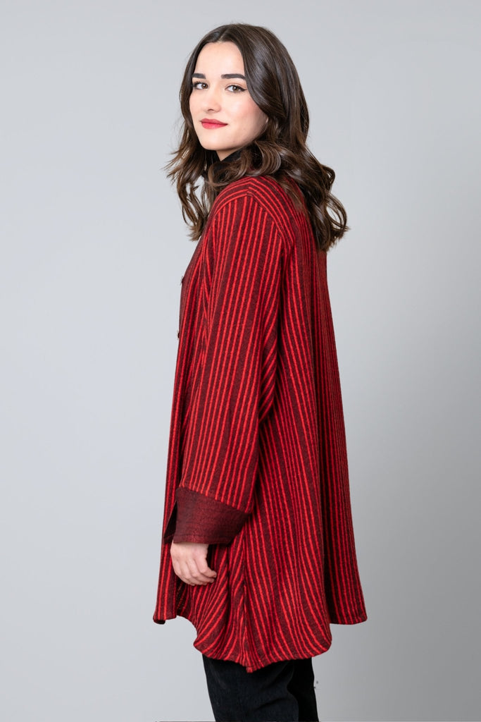 Button Jacket - Red Shadow Stripe - Dairi - The Wardrobe