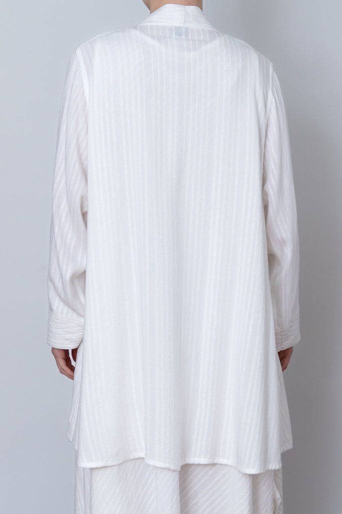 Cardigan - White Shadow Stripe - Dairi - The Wardrobe