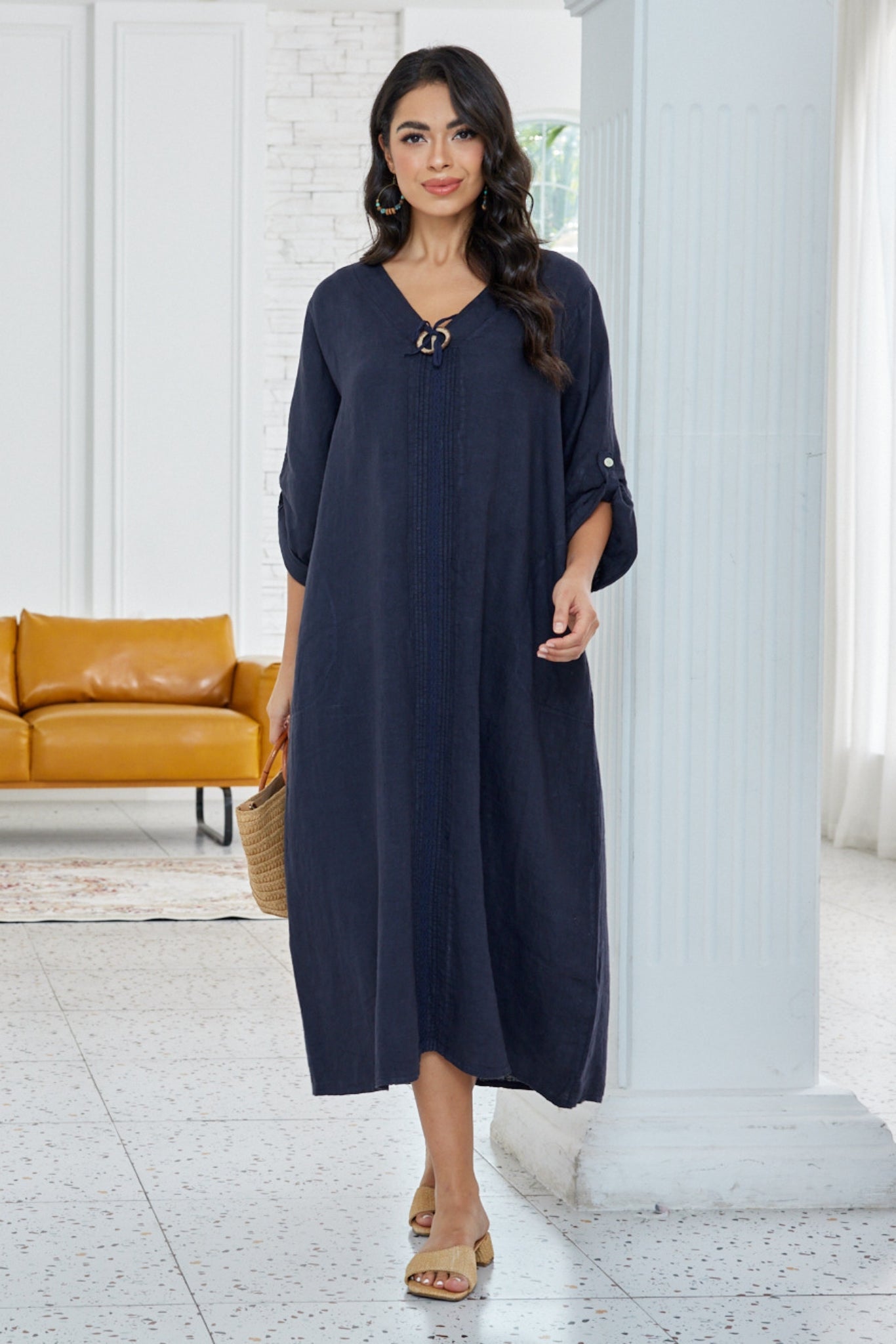 Coastal Linen Dress (One-Size)  The Wardrobe