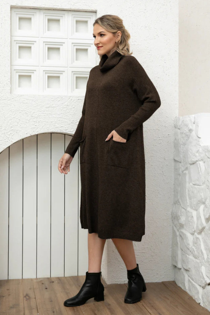 Cozy Maxi Sweater Dress - Orange Fashion - The Wardrobe
