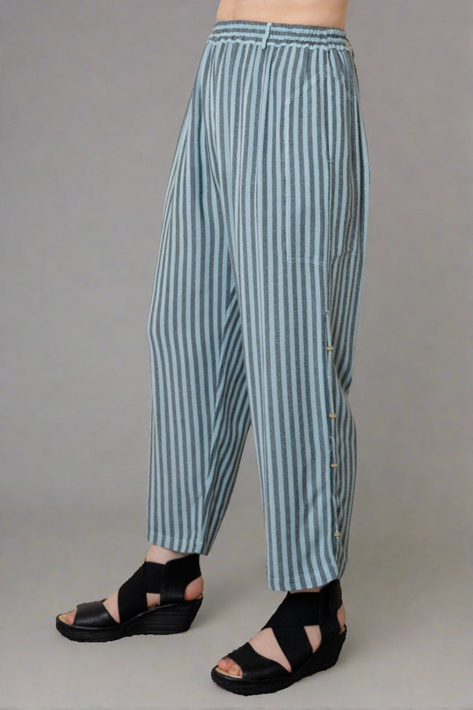 Crop Pant - Aqua Stripe - Dairi - The Wardrobe