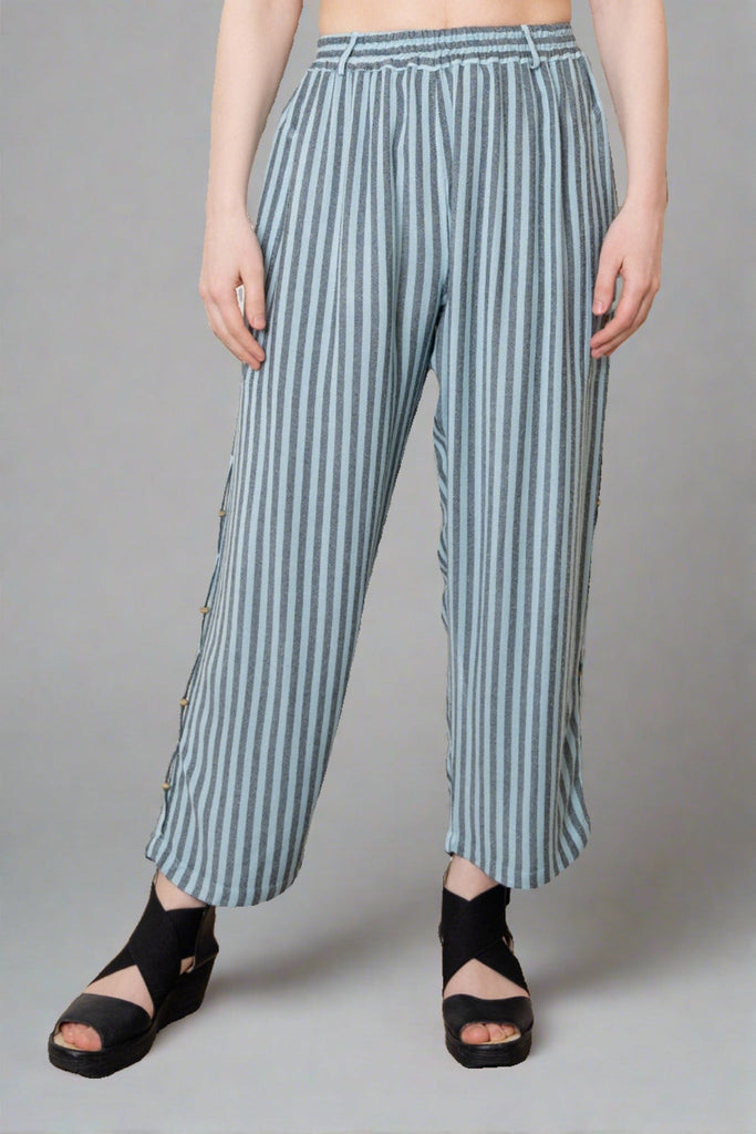 Crop Pant - Aqua Stripe - Dairi - The Wardrobe