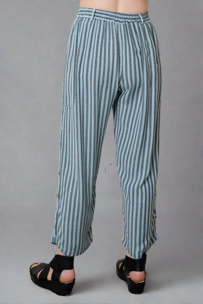 Crop Pant - Aqua Stripe - Dairi - The Wardrobe