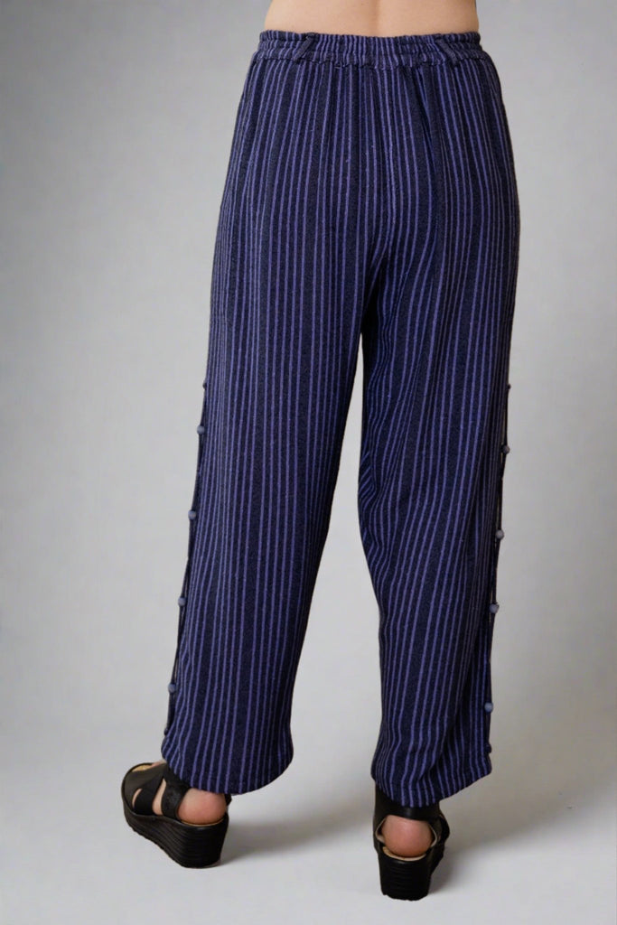 Crop Pant - Lapis Shadow Stripe - Dairi - The Wardrobe