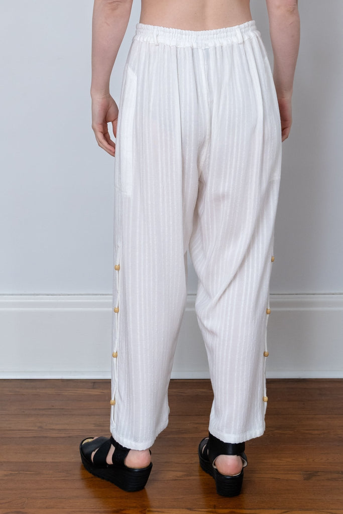 Crop Pant - White Shadow Stripe - Dairi - The Wardrobe