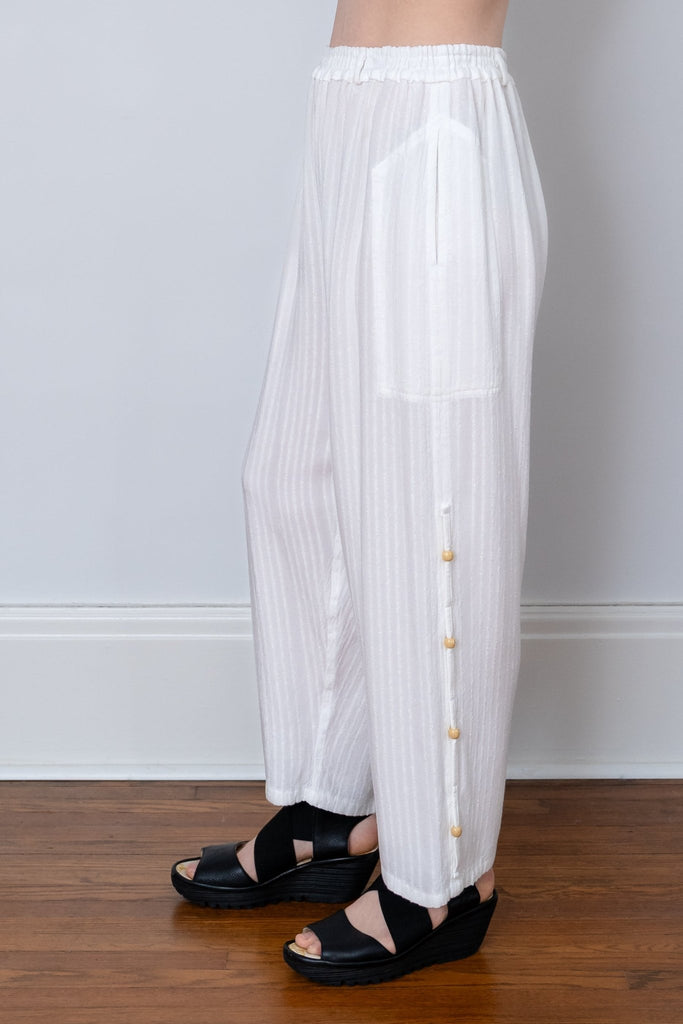Crop Pant - White Shadow Stripe - Dairi - The Wardrobe