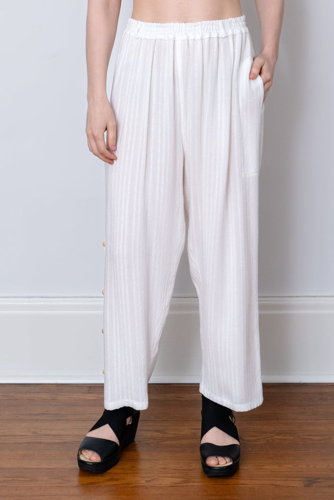 Crop Pant - White Shadow Stripe - Dairi - The Wardrobe