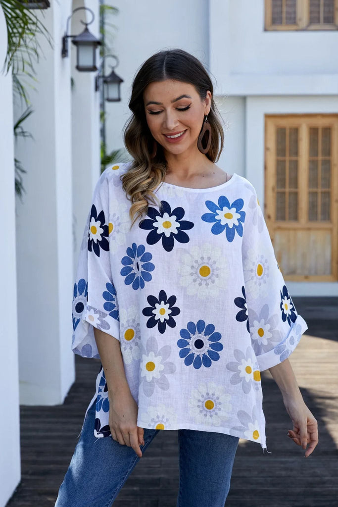 Daisy Linen Tee - Orange Fashion - The Wardrobe