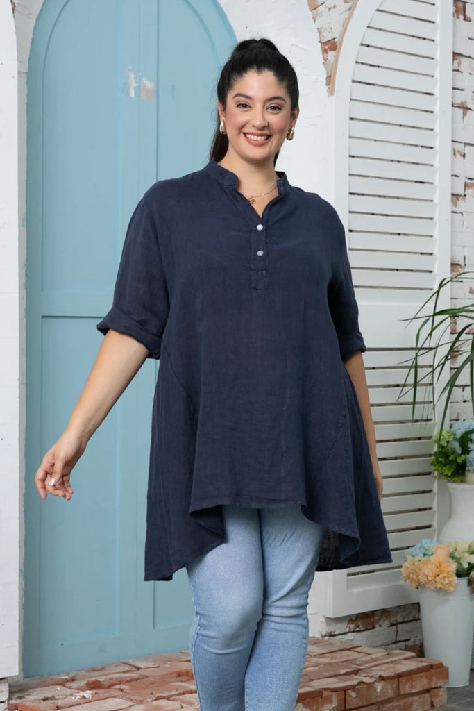 Easy Linen Tunic - Orange Fashion - The Wardrobe