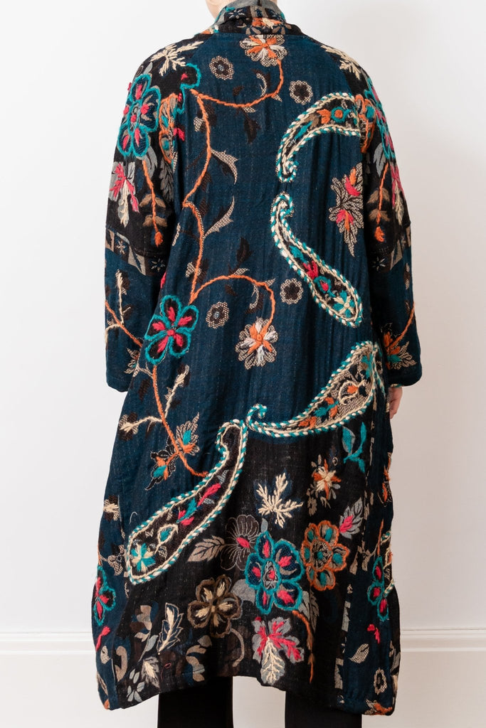 Embroidered Wool Duster - Aria - BaBa Imports - The Wardrobe