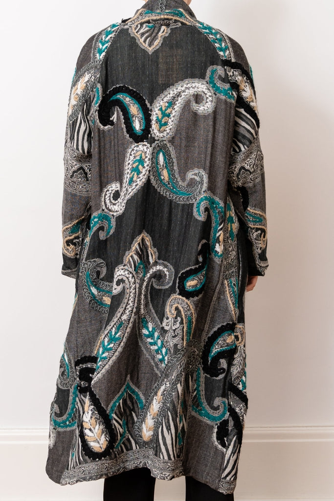 Embroidered Wool Duster - Calla - BaBa Imports - The Wardrobe