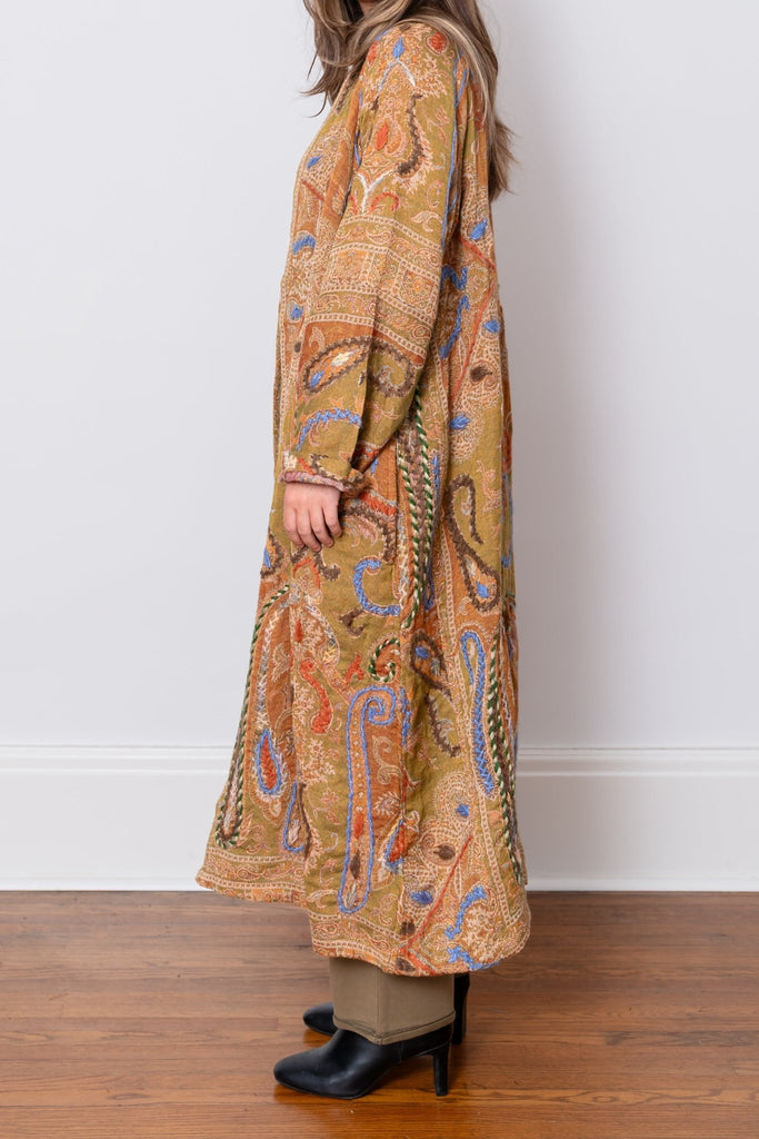 Embroidered Wool Duster - Goldie - BaBa Imports - The Wardrobe