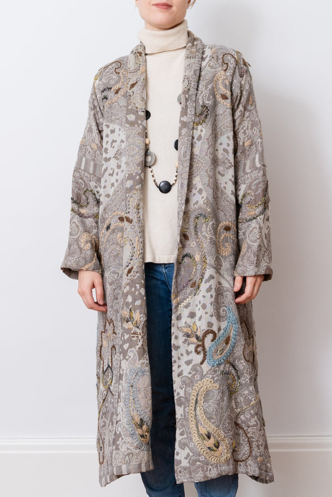 Embroidered Wool Duster - Kaia - BaBa Imports - The Wardrobe