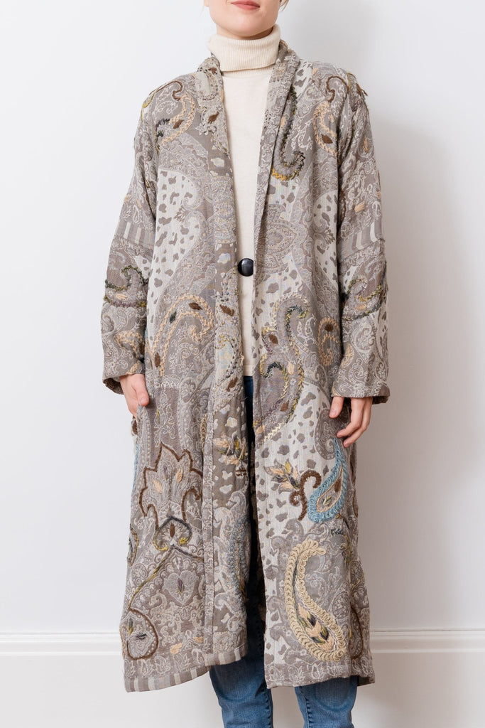 Embroidered Wool Duster - Kaia - BaBa Imports - The Wardrobe