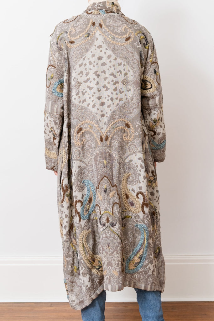 Embroidered Wool Duster - Kaia - BaBa Imports - The Wardrobe