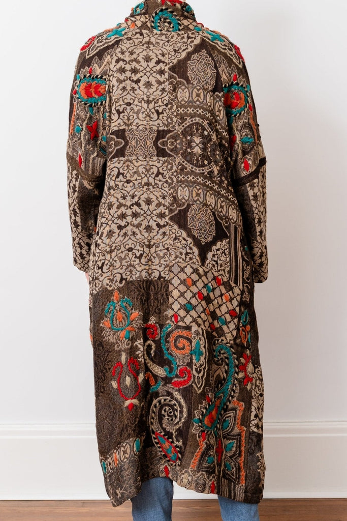 Embroidered Wool Duster - Lila - BaBa Imports - The Wardrobe