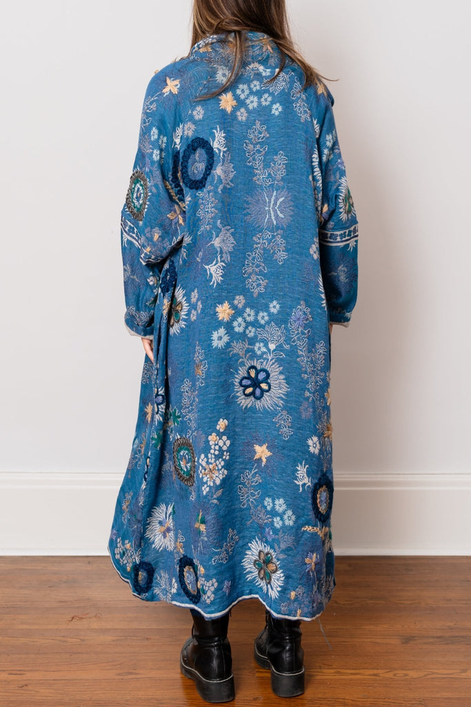 Embroidered Wool Duster - Mila - BaBa Imports - The Wardrobe