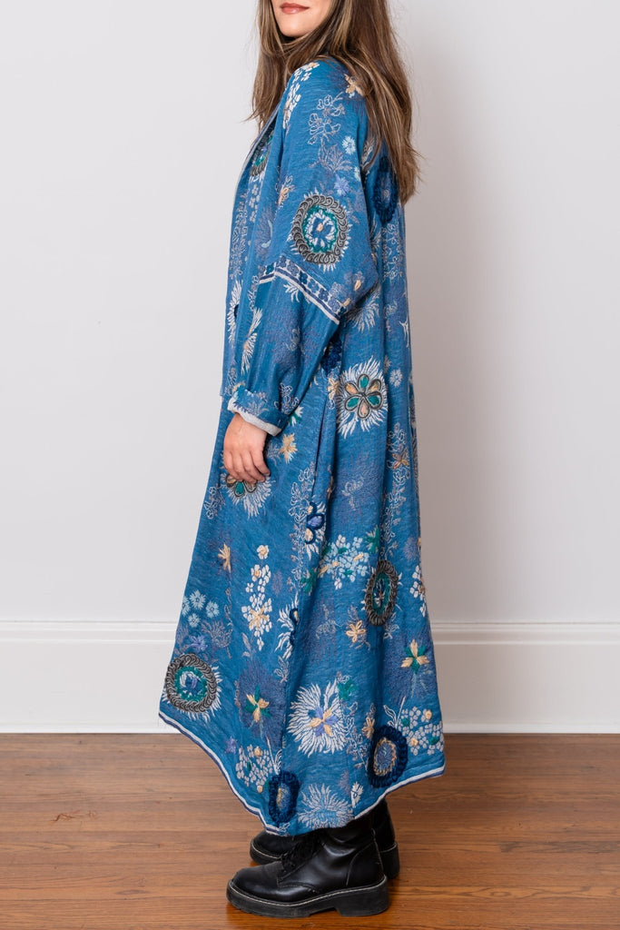 Embroidered Wool Duster - Mila - BaBa Imports - The Wardrobe