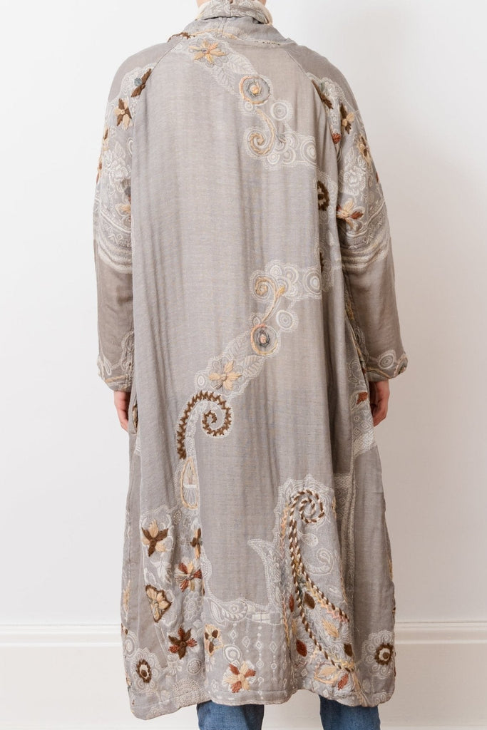 Embroidered Wool Duster - Mira - BaBa Imports - The Wardrobe