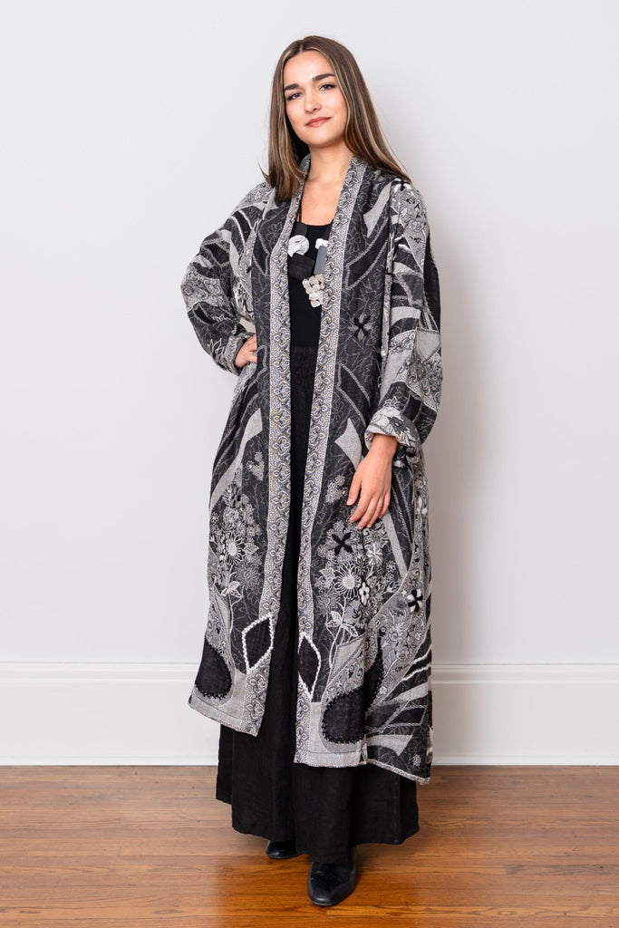 Embroidered Wool Duster - Nova - BaBa Imports - The Wardrobe