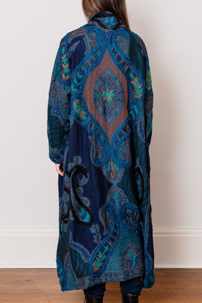 Embroidered Wool Duster - Suri - BaBa Imports - The Wardrobe