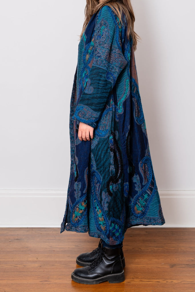 Embroidered Wool Duster - Suri - BaBa Imports - The Wardrobe
