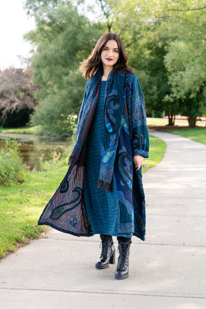 Embroidered Wool Duster - Suri - The Wardrobe - The Wardrobe