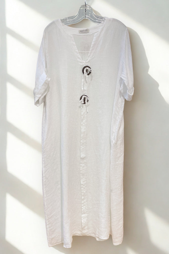 Emilia Linen Dress - Orange Fashion - The Wardrobe