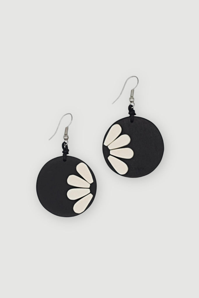 Flower Power Earring - Black - Sylca - The Wardrobe