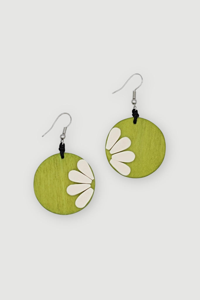 Flower Power Earring - Lime - Sylca - The Wardrobe