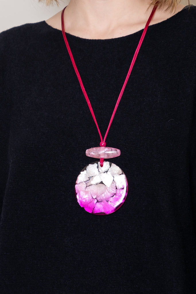 Fuchsia Circle Necklace - The Wardrobe - The Wardrobe