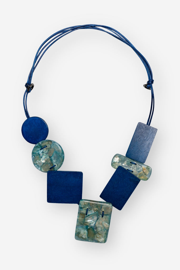 Geo Necklace - Blue - The Wardrobe - The Wardrobe